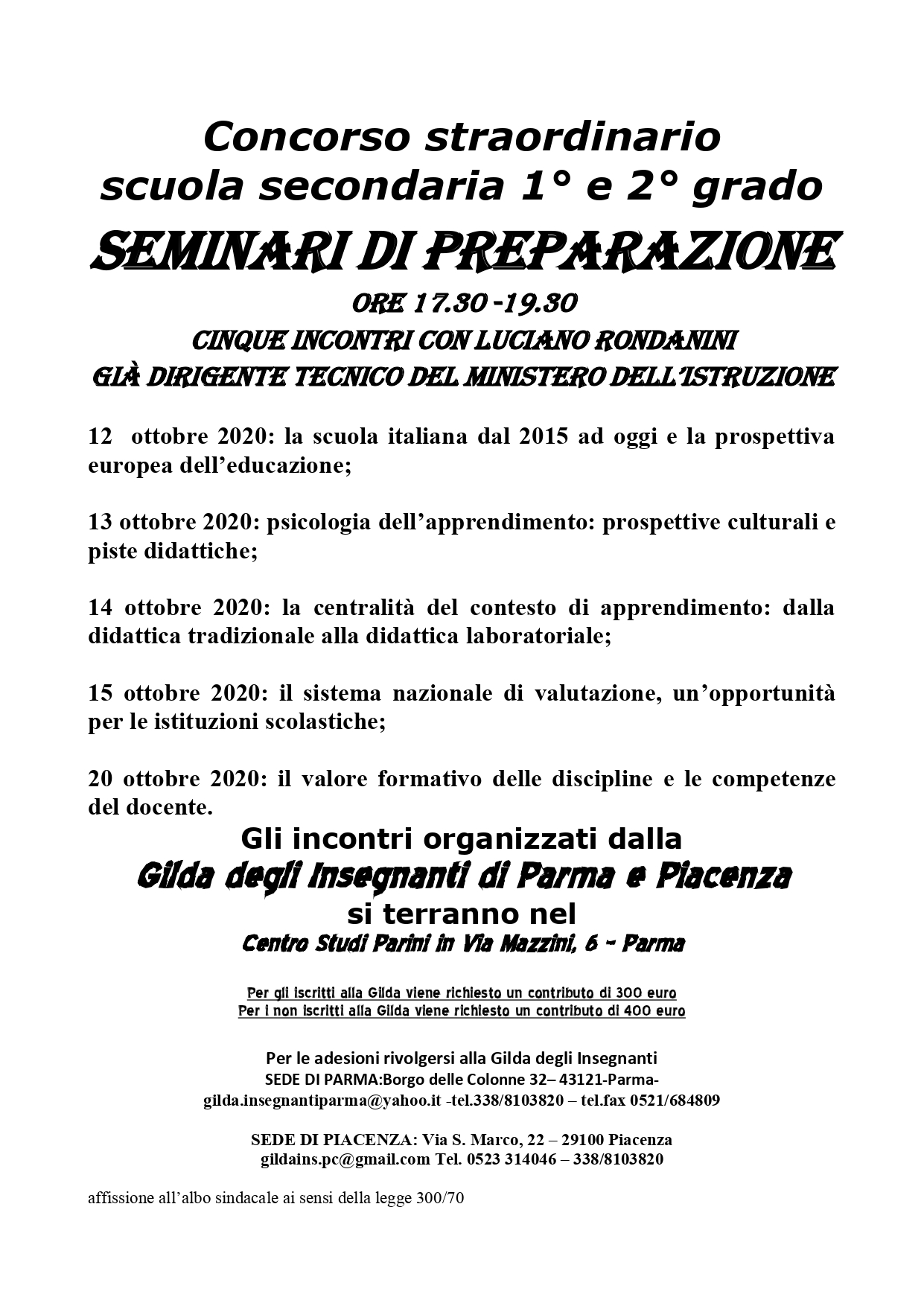 seminari concorso straordinari